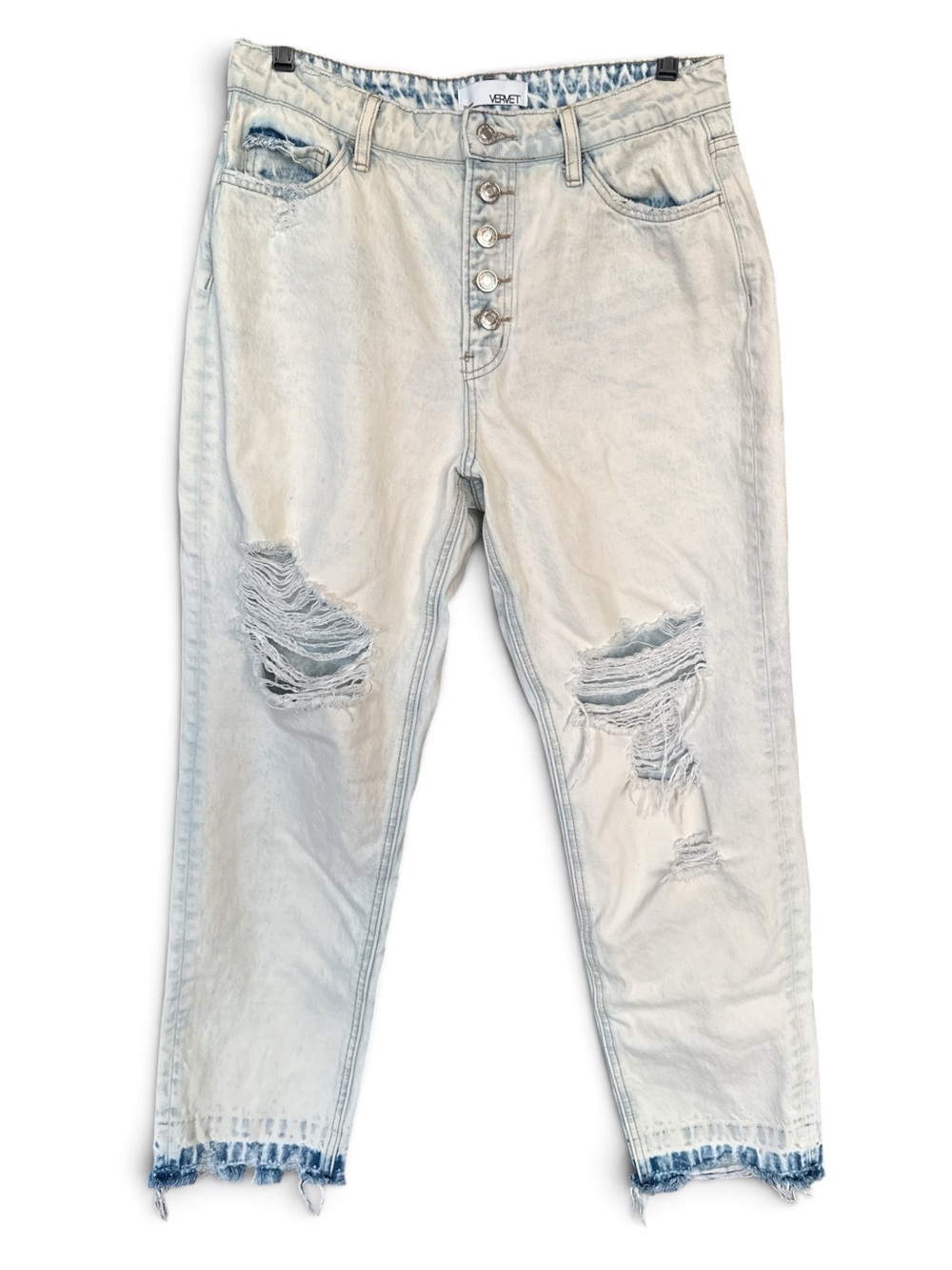 Vervet Light Wash Distressed Button-Fly Women's Jeans Size 29
